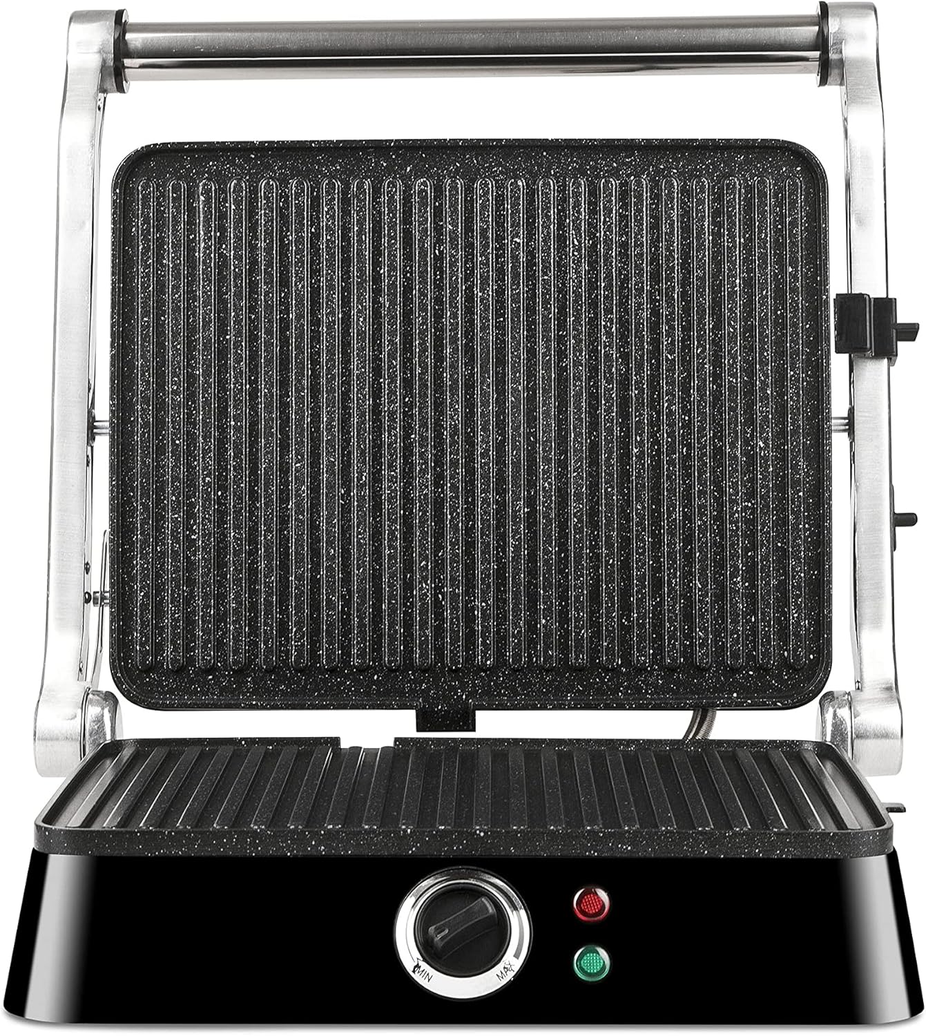BS44 Grillpfanne mit Petravera-Beschichtung, Schwarz-edelstahlgrau