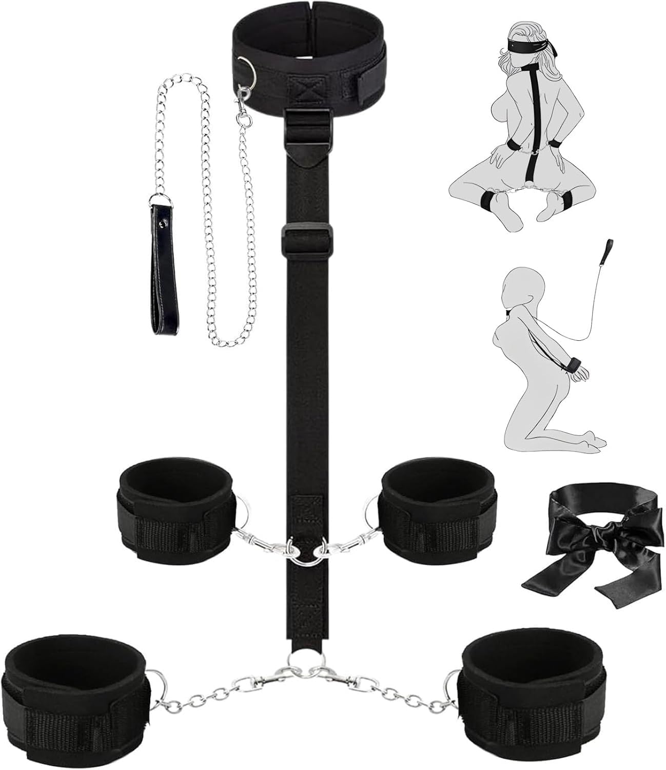 Bondage-Set mit Halsband & Handschellen