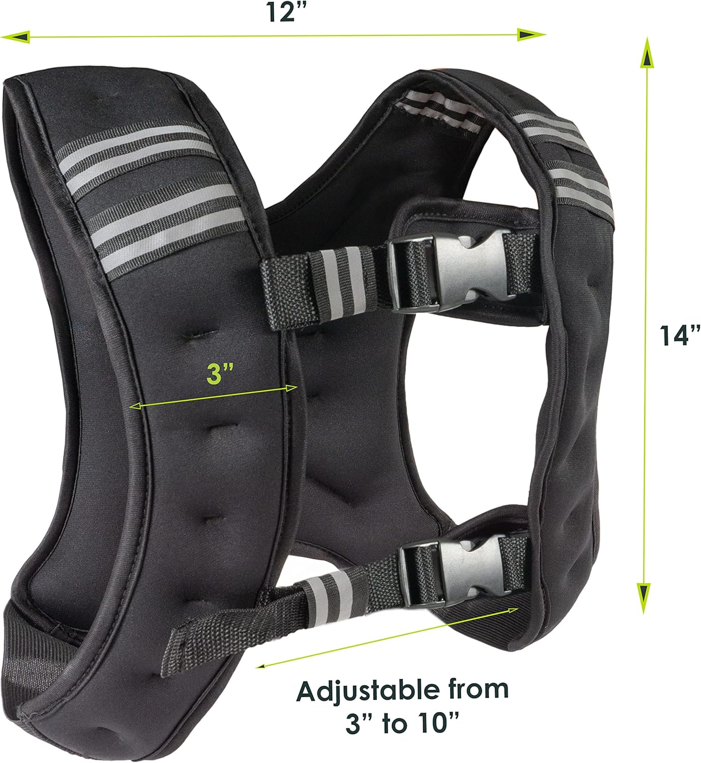 Gewichtsweste, 2.7 kg, Schwarz, 2,7 kg (6 lb)