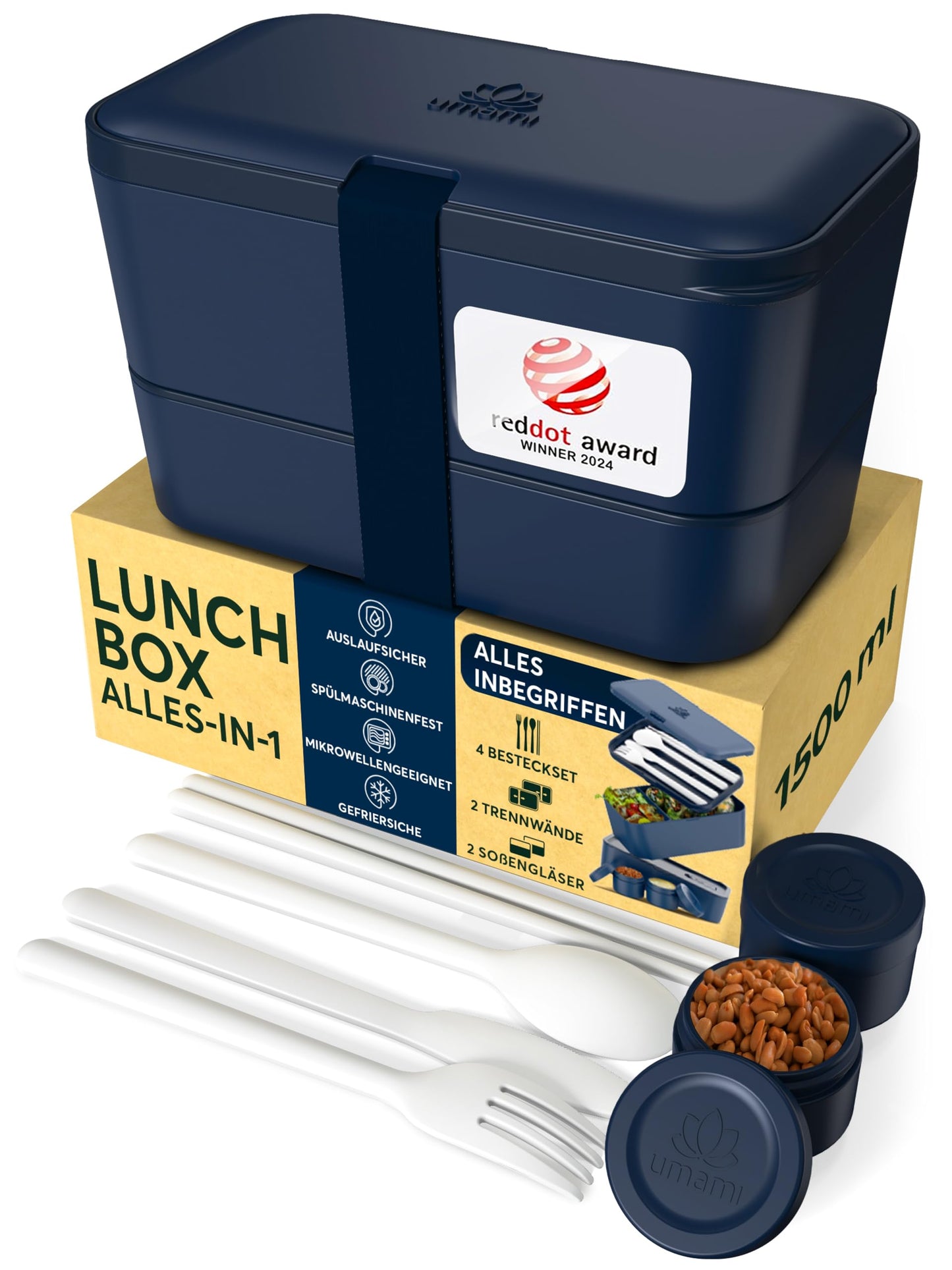 Bento Box, Mitternachtsblau L - 1500 ml