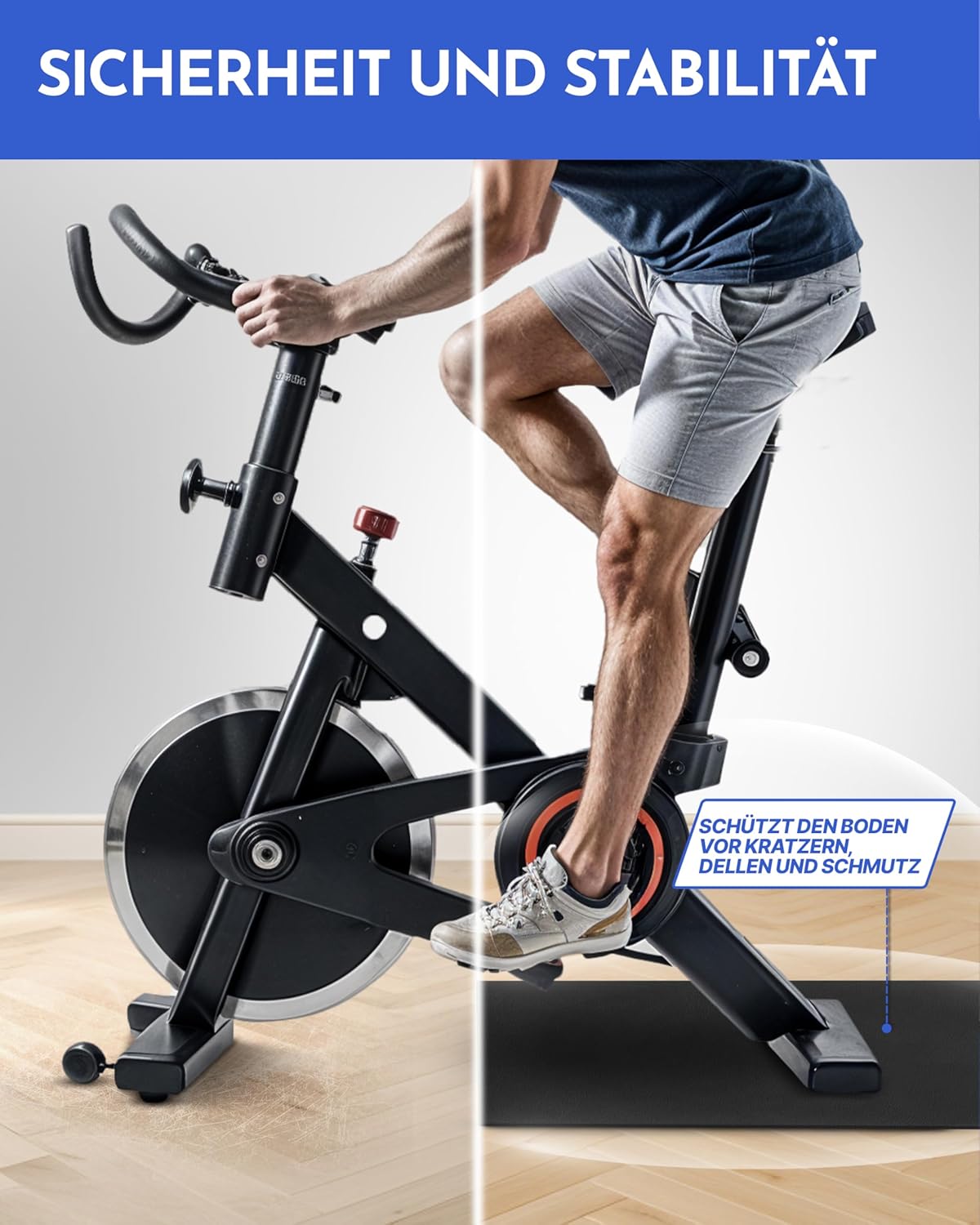 Bodenschutzmatte für Fitnessgeräte, 120 x 60 cm