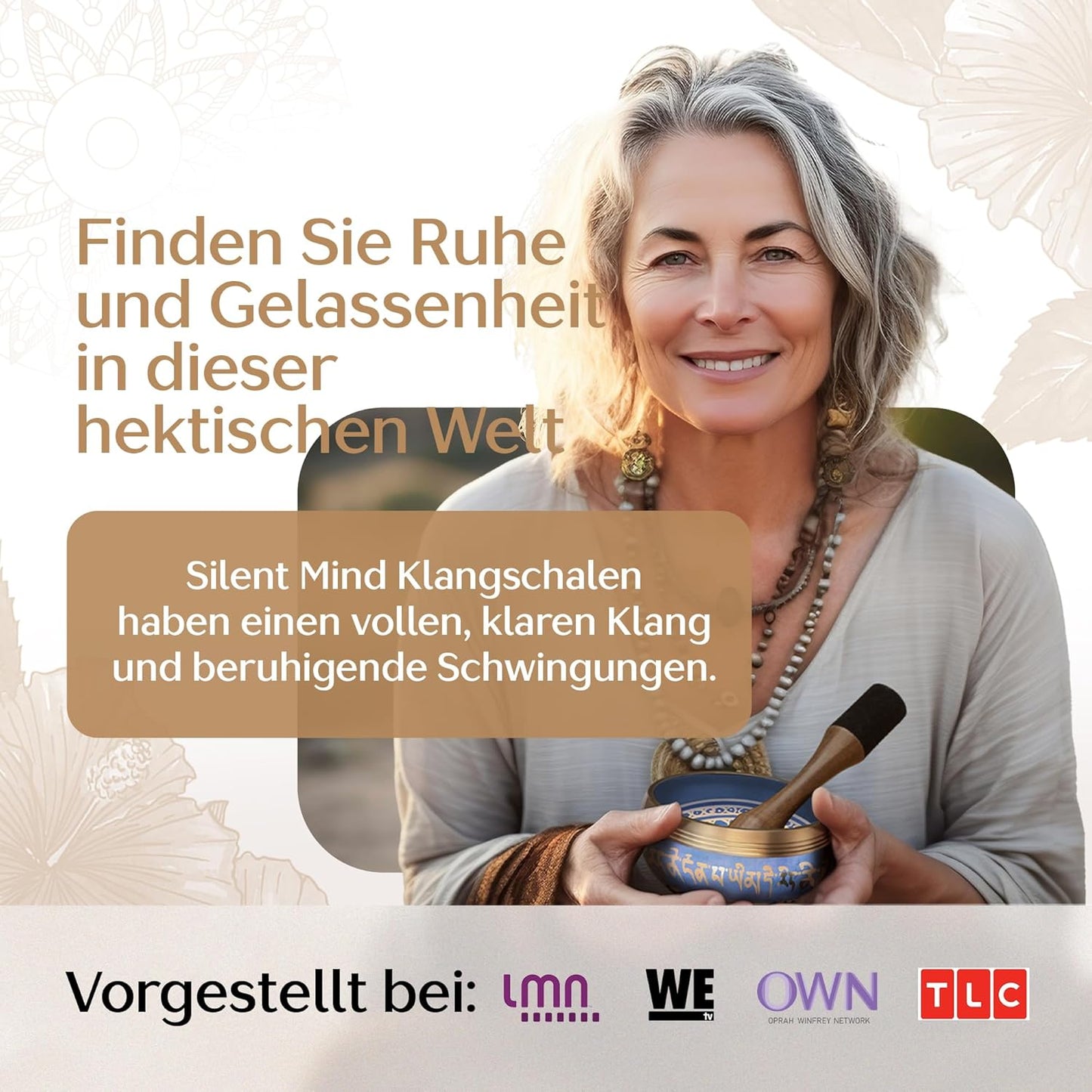 Klangschalen-Set für Meditation und Achtsamkeit, Blaue Ohne Tasche