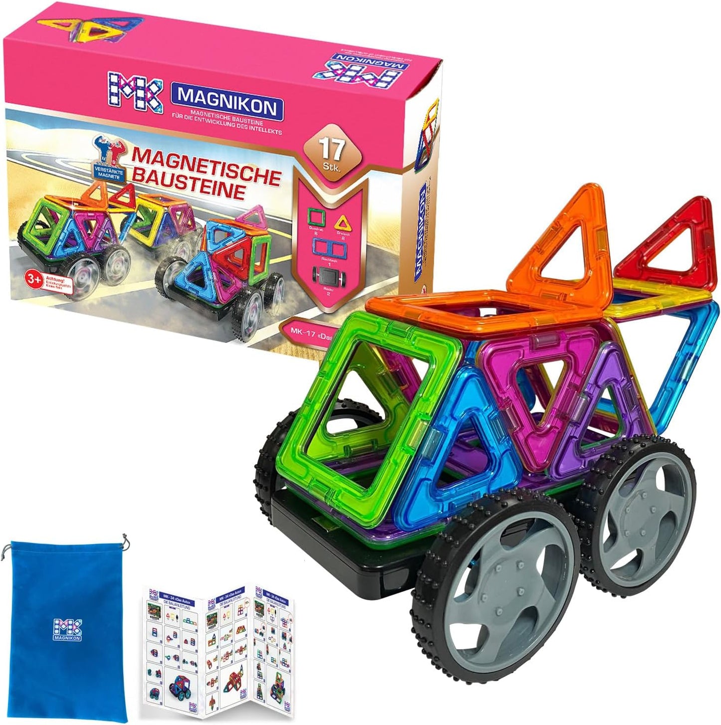 17-teiliges Magnetisches Bausteine-Set - Das Rennen, Das Rennen