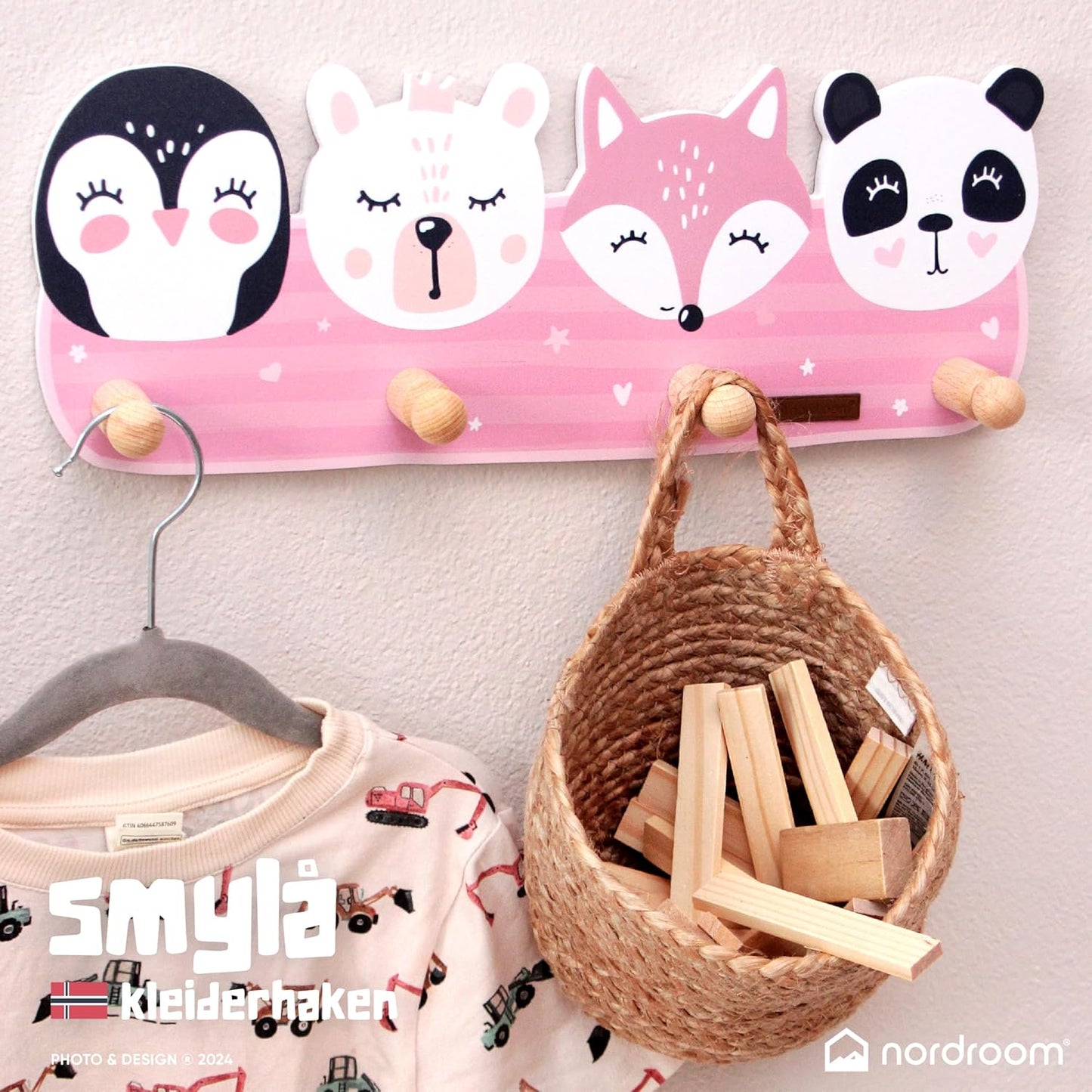 Kindergarderobe mit Tiermotiven, smylå