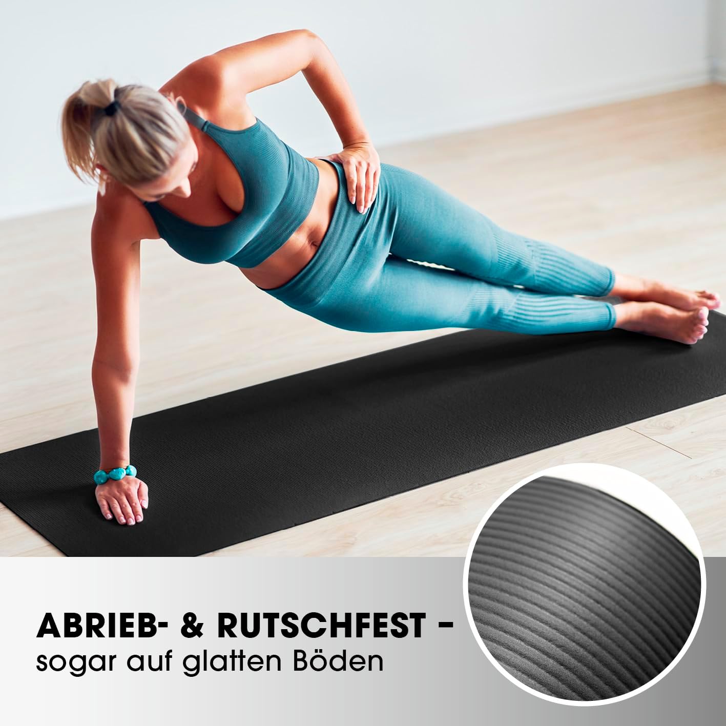 Fitnessmatte Yamuna 183 cm x 61 cm, Schwarz, 183 x 61 x 1,5 cm schwarz