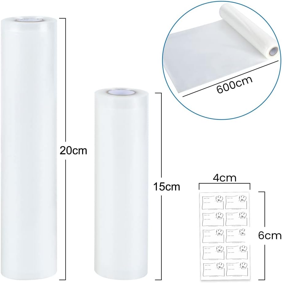 4-teiliges Vakuumierrollen-Set in 2 Grössen, Vakuum rollen (4 Rollen in 2 Grössen)