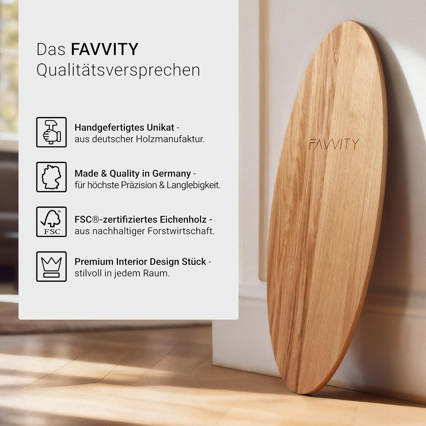 Eichenholz Balance Board, Flow Walnuss