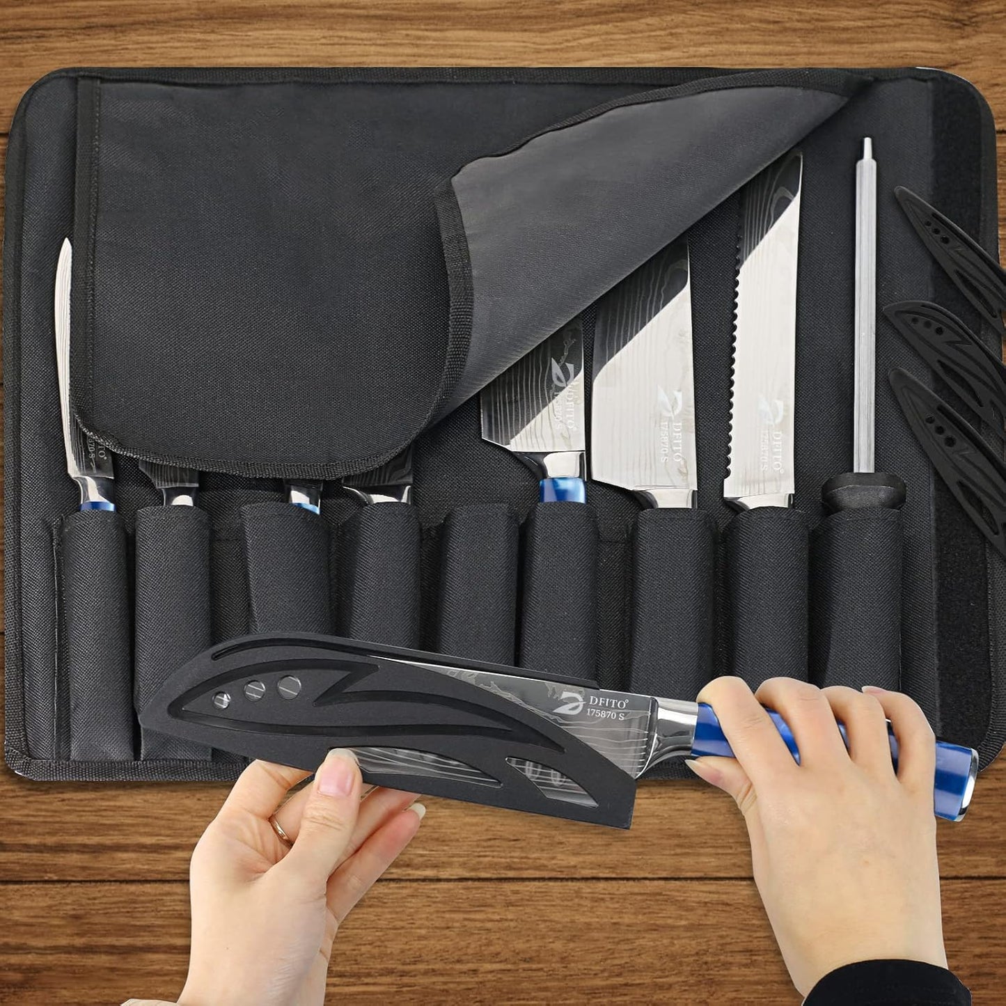 Messerset, Blauer Griff