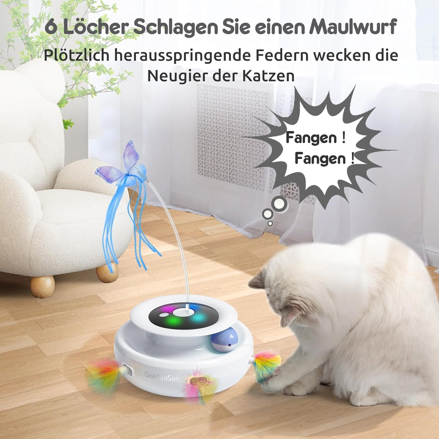 Spielzeug für Katzen, Weiss
