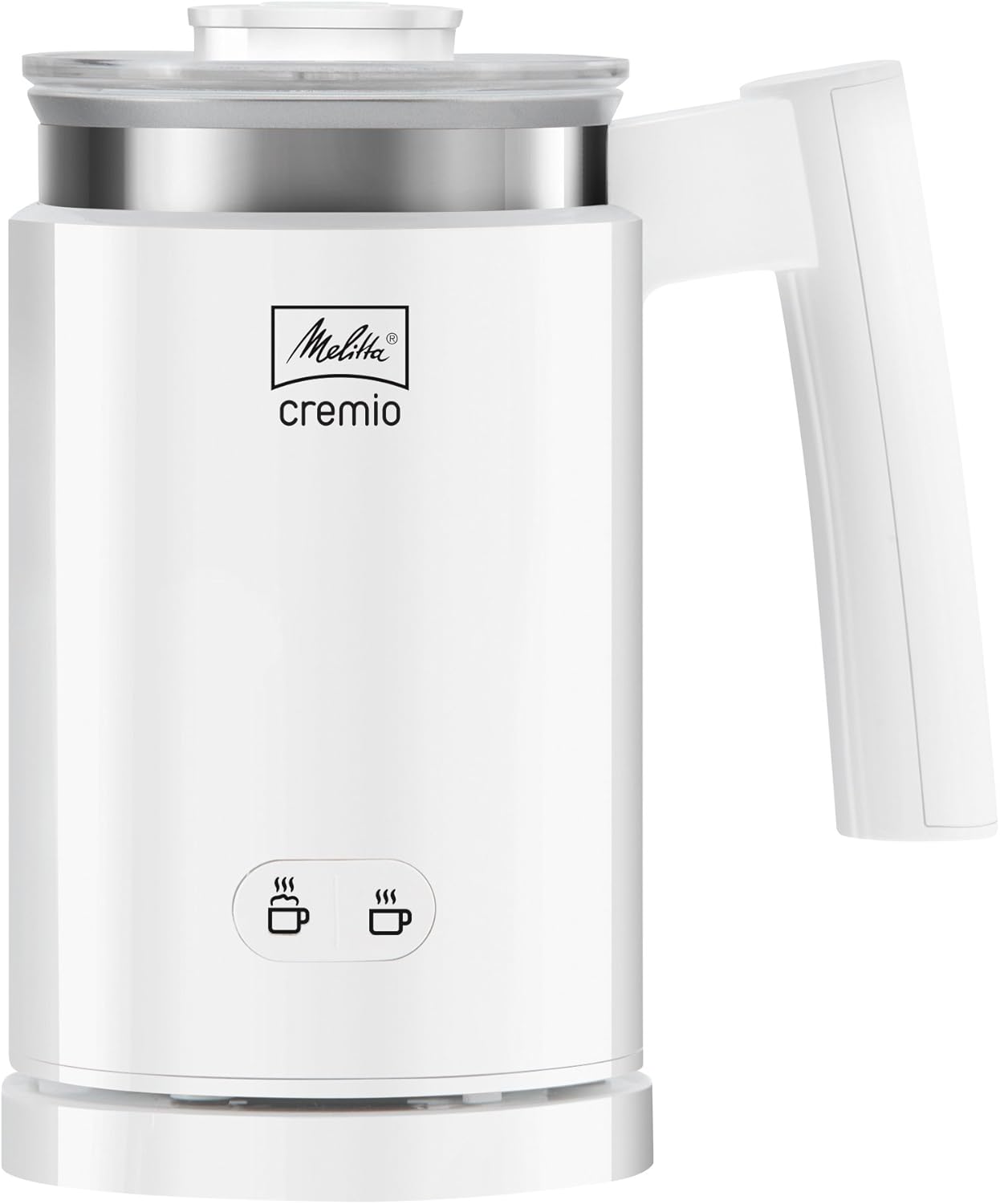 Milchaufschäumer CREMIO für warme & kalte Milch, Weiß/Flyaway Orchidee