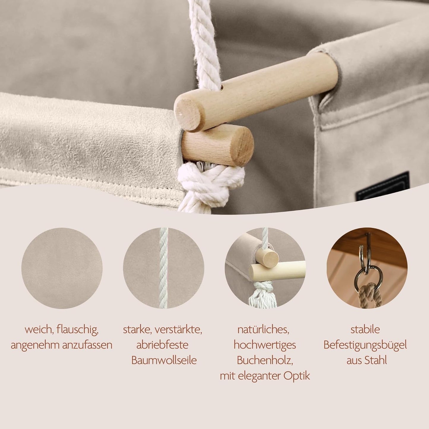 Babyschaukel, Bear Light Beige