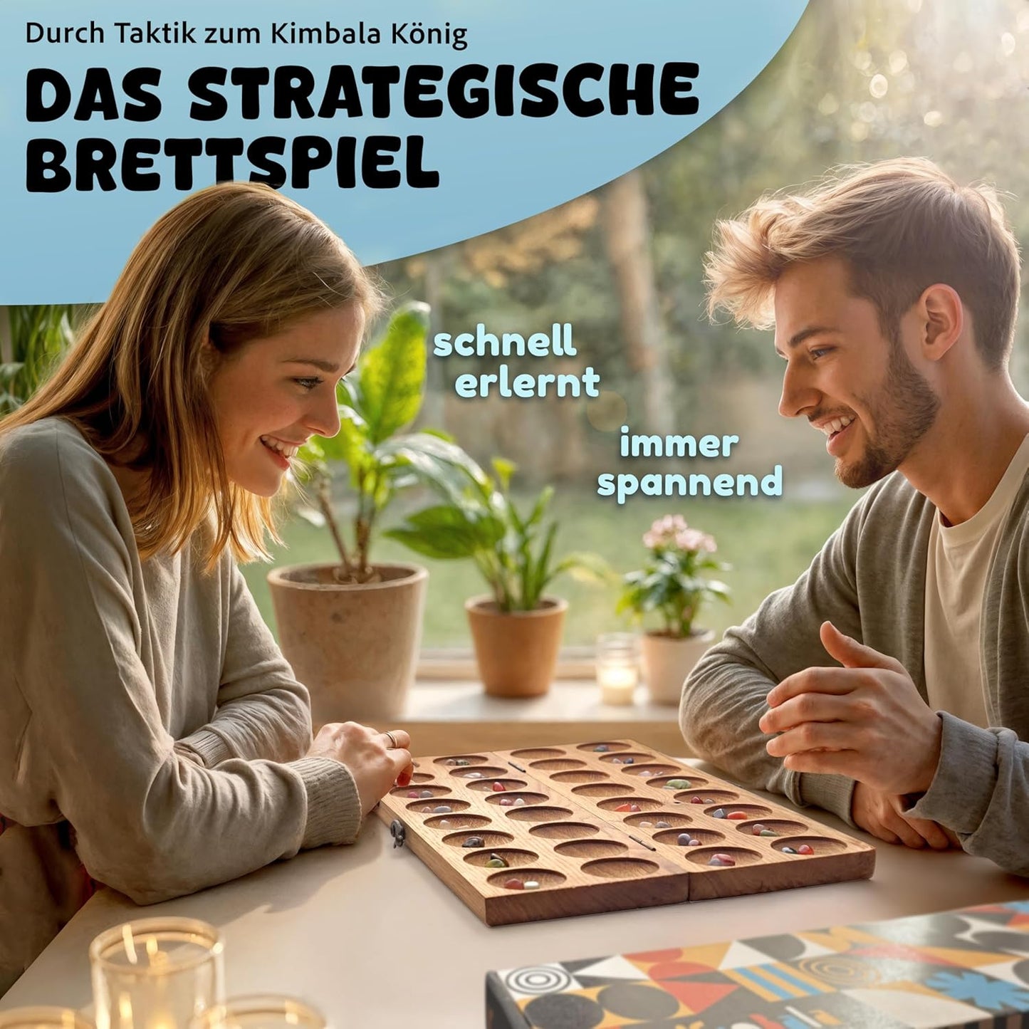 Steinchenspiel Kalaha, Eichenholz