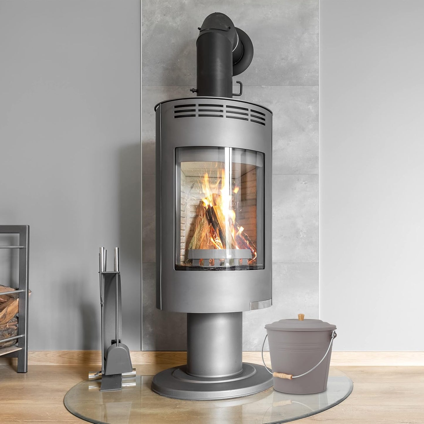 Ascheeimer mit Deckel