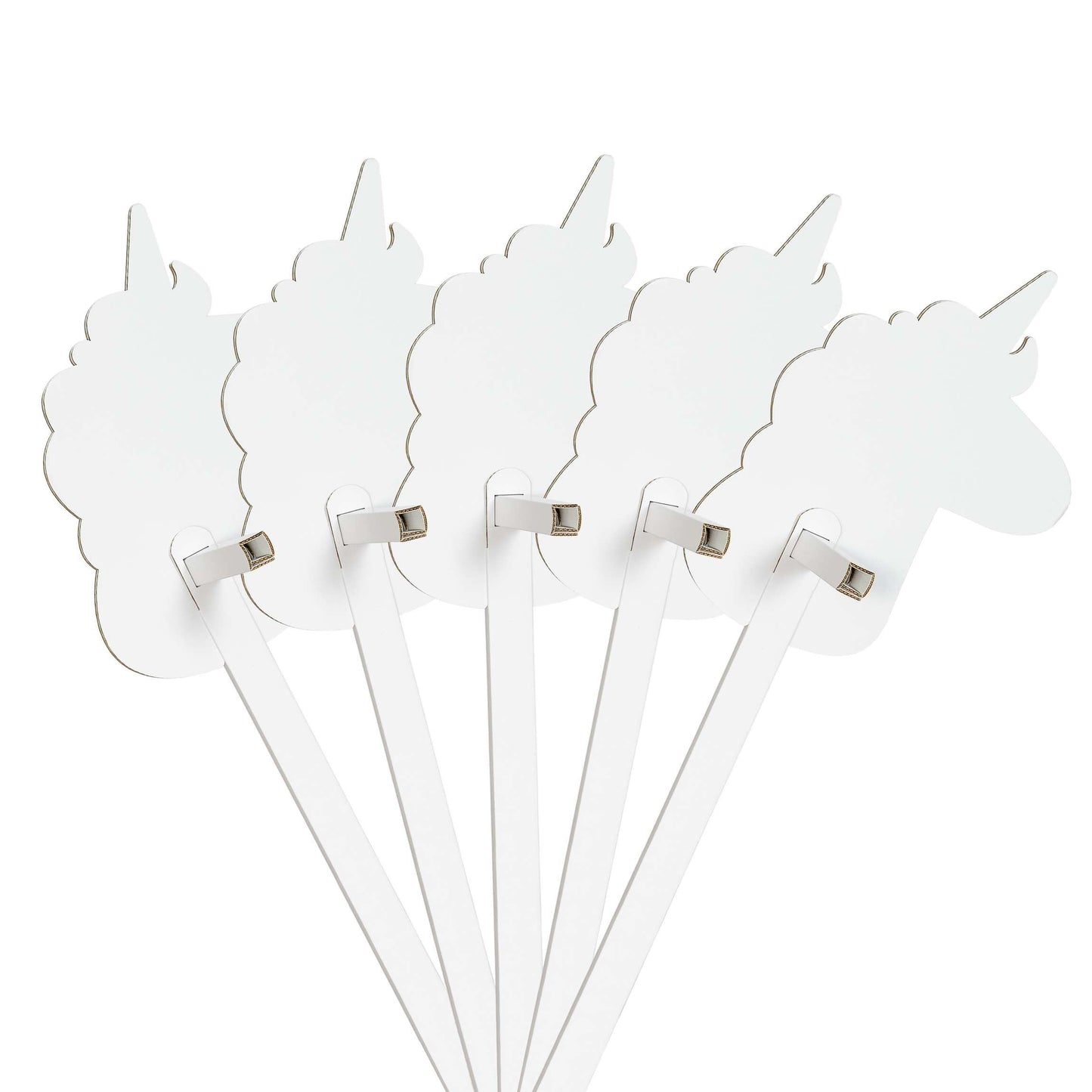 Steckenpferd Bastelset aus Pappe (Einhorn), Set Einhorn Weiss Zum Bemalen/Bekleben