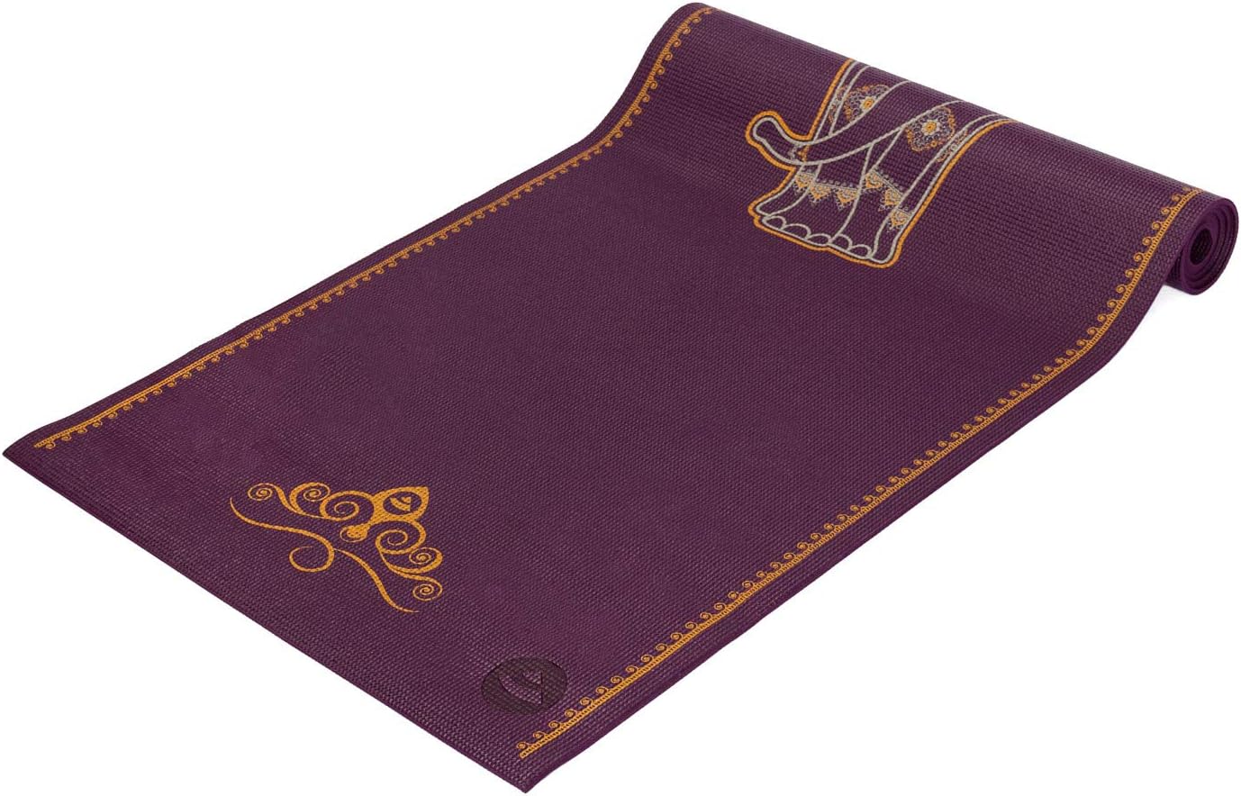 Rutschfeste Yogamatte Leela, Big Elephant, aubergine
