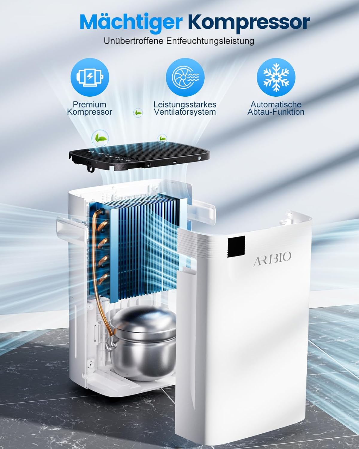 Elektrischer Luftentfeuchter ‎PD10MC-30, 30L/Tag mit LED und Timer, 30L