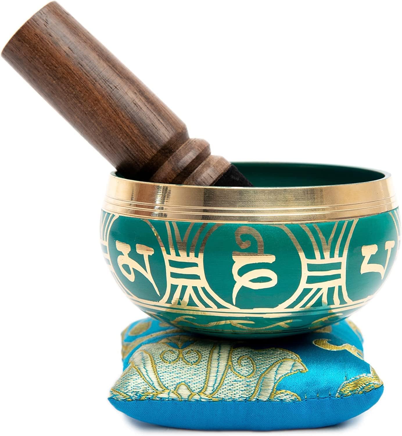 Tibetisches Klangschalen-Set mit Tasche, Turquoise