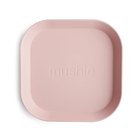 2 x Geschirrteller für Kinder, 2 Stück (1er Pack) (Blush) Quadratische Teller