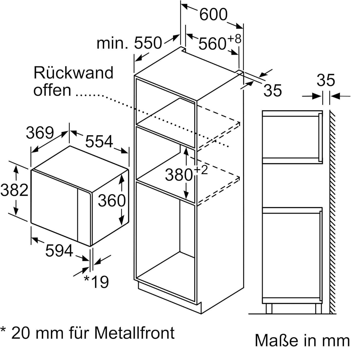 Einbau-Mikrowelle N 50 mit Automatikprogrammen, HLAWD53K0, Einbau-Mikrowelle N50