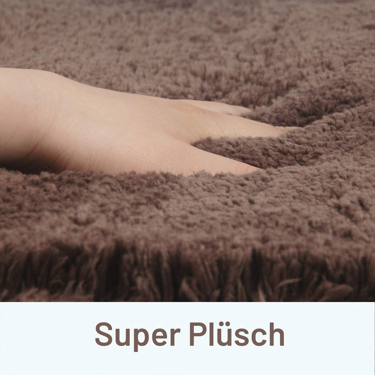 Rutschfeste Hochflor-Badematte, 60x90 cm, 60 x 90 cm Dunkelbraun