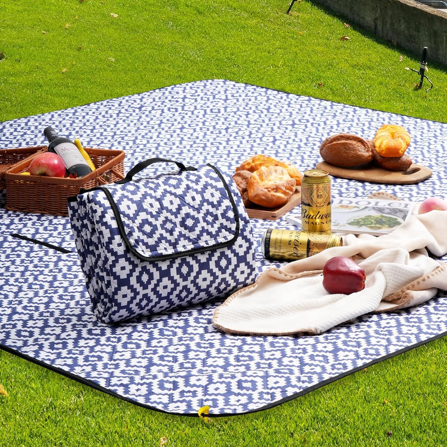 Picknickdecke, wasserdicht & isolierend, 200 x 200 cm (Rechteckig) Blau