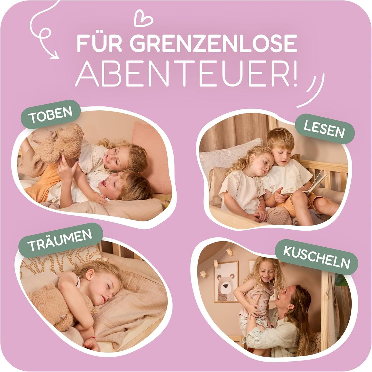 Hausbett-Himmel, Hellrosa H360 x B135 cm (1er Pack)
