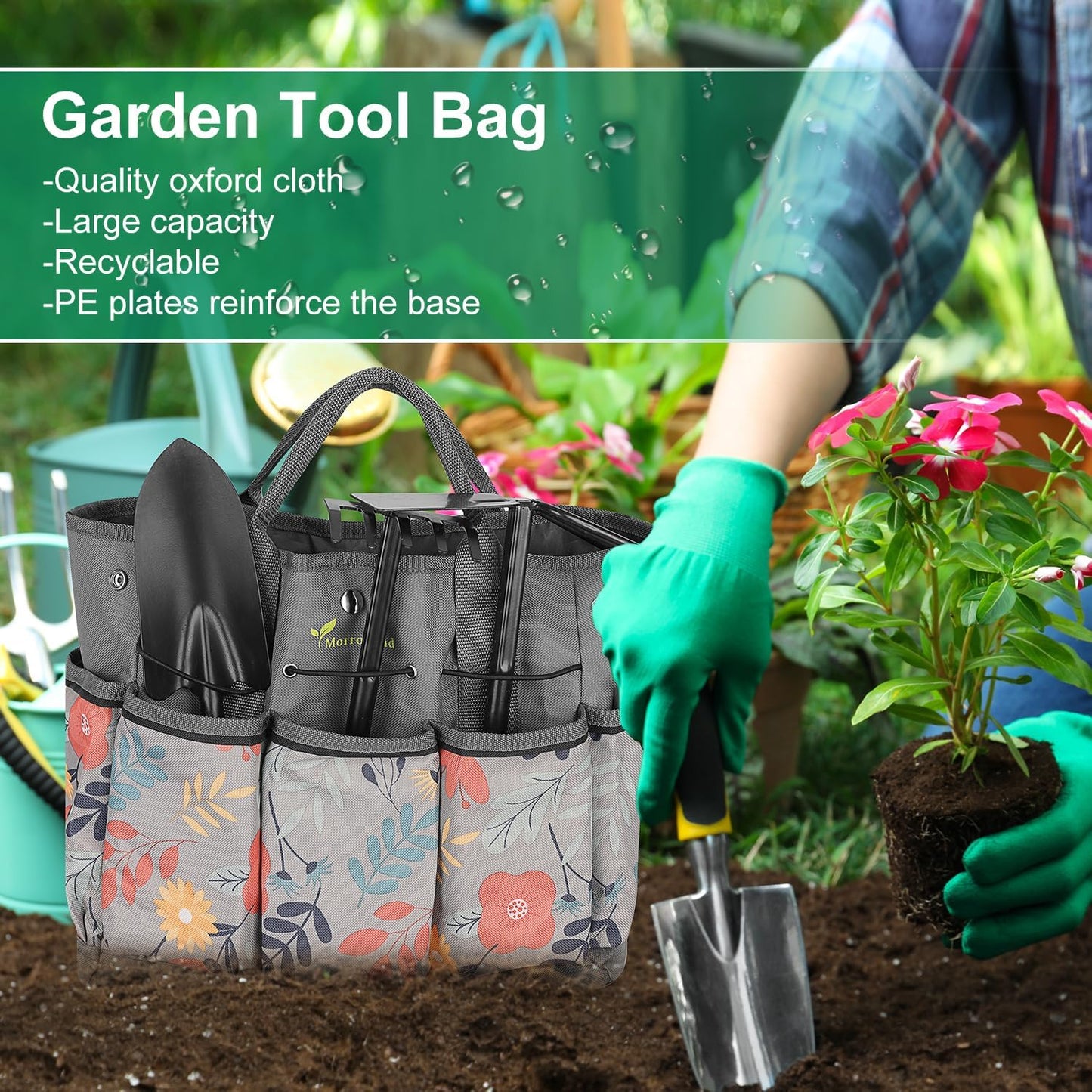 Garten Werkzeugtasche, Floral Rot