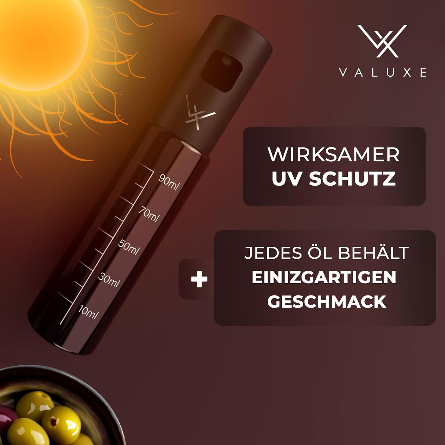 Ölsprüher für Speiseöl und Essig, Midnight Black