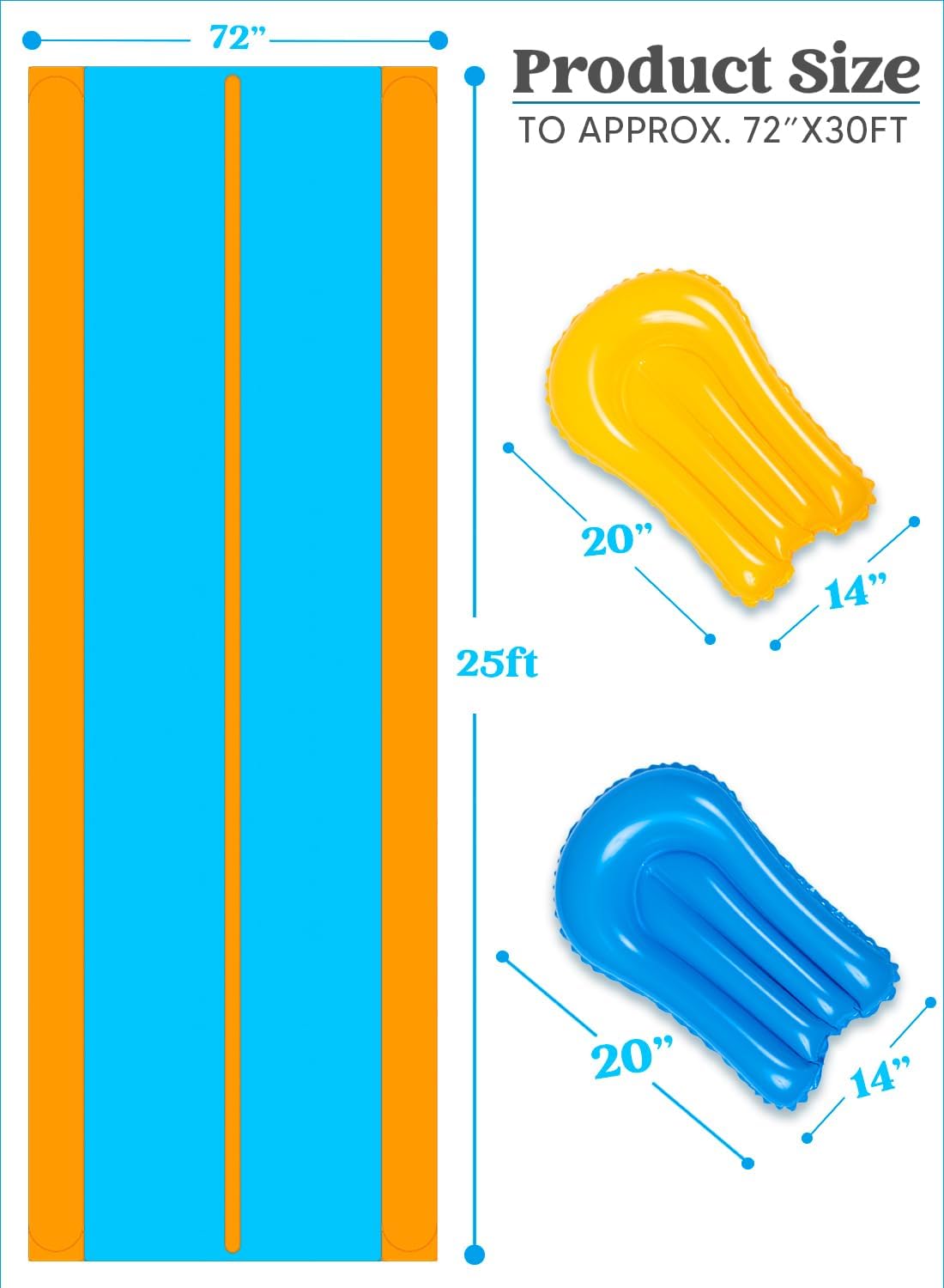 Doppel-Wasserrutsche mit Sprinkler