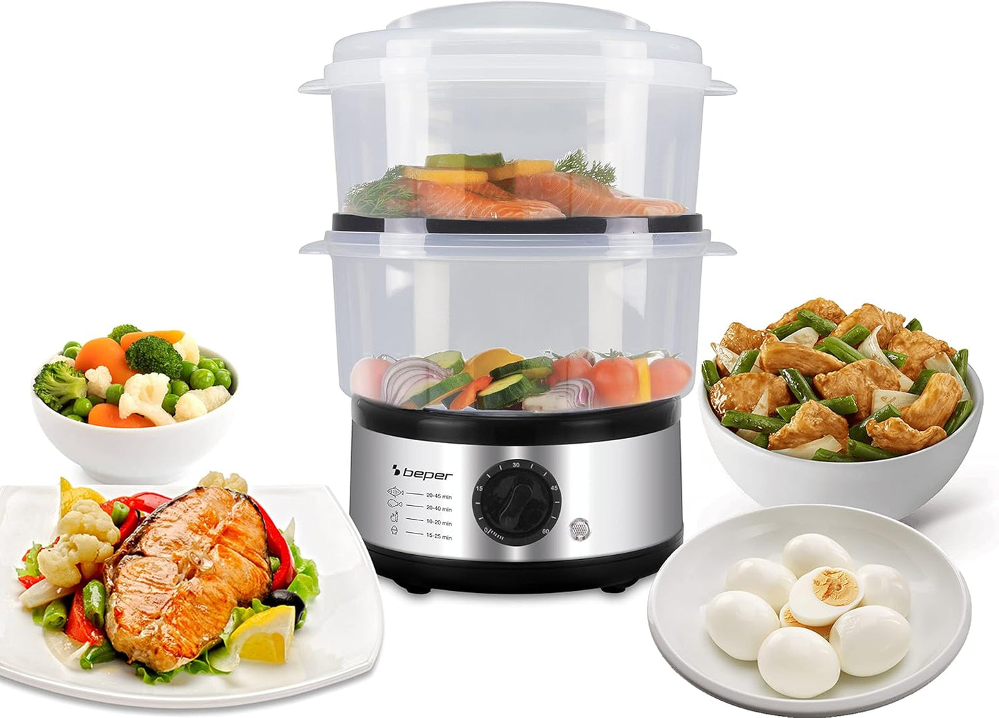 Multifunktionaler Dampfgarer mit Timer, 5 LITRES