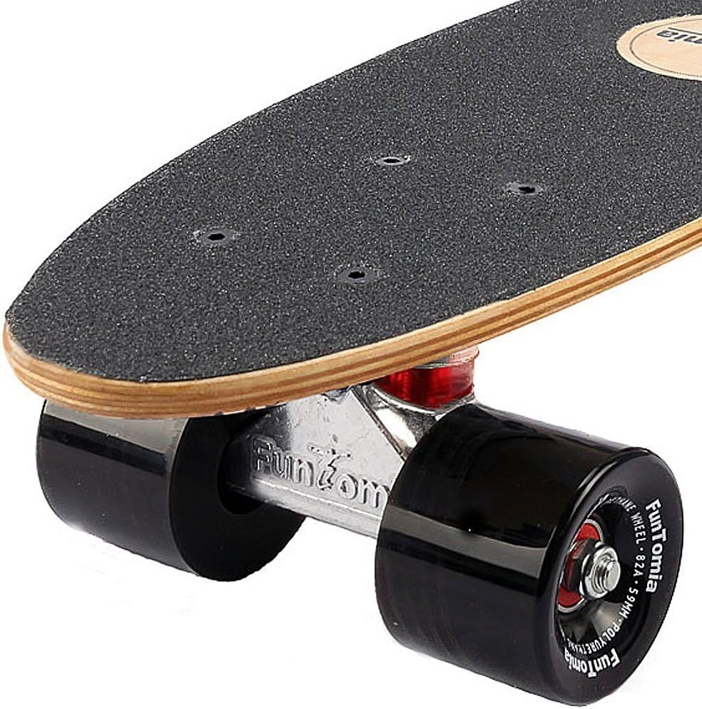 Mini-Board Cruiser, Weiss Totenkopf / mit Schwarzen Rollen