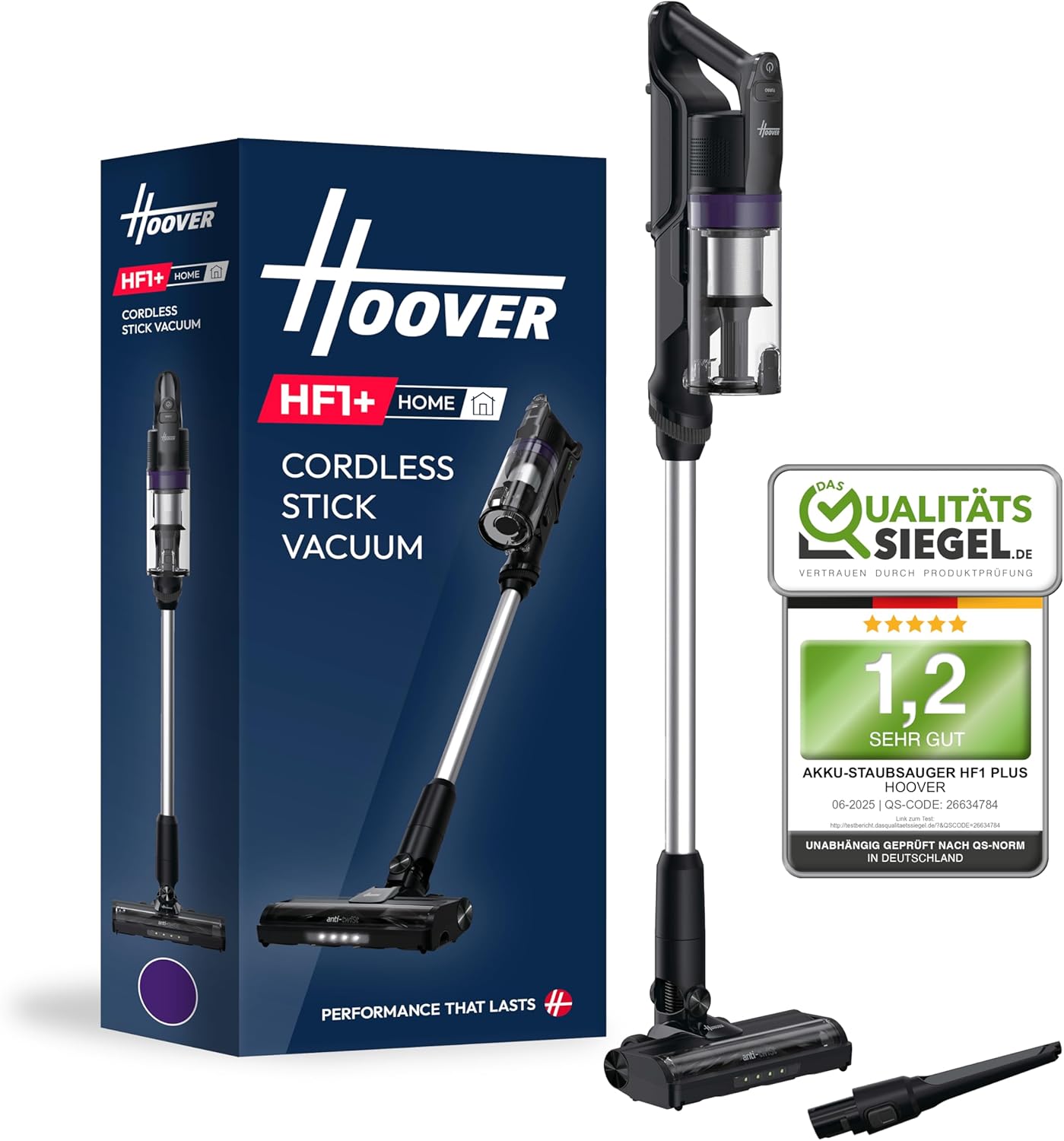 Akku-Staubsauger HF1+ mit Anti-Haarverwicklung und Parkfunktion, Akku Staubsauger Anti-Twist HF1+