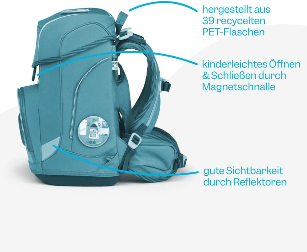 5-teiliges ergonomisches Schulrucksack-Set Cubo, Einheitsgröße Schubi Dubär - Blau