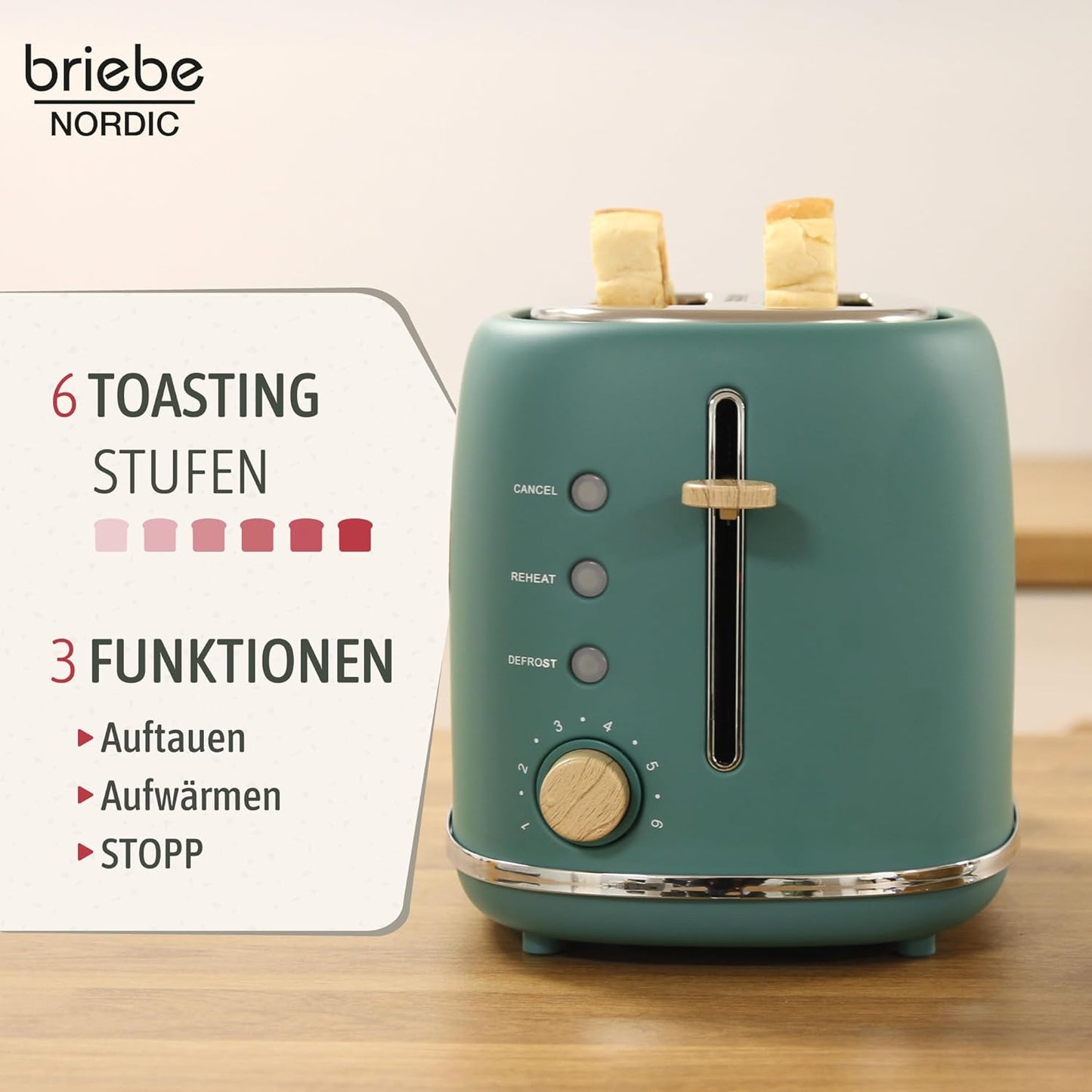 Frühstücksset mit Toaster & Wasserkocher, Grün