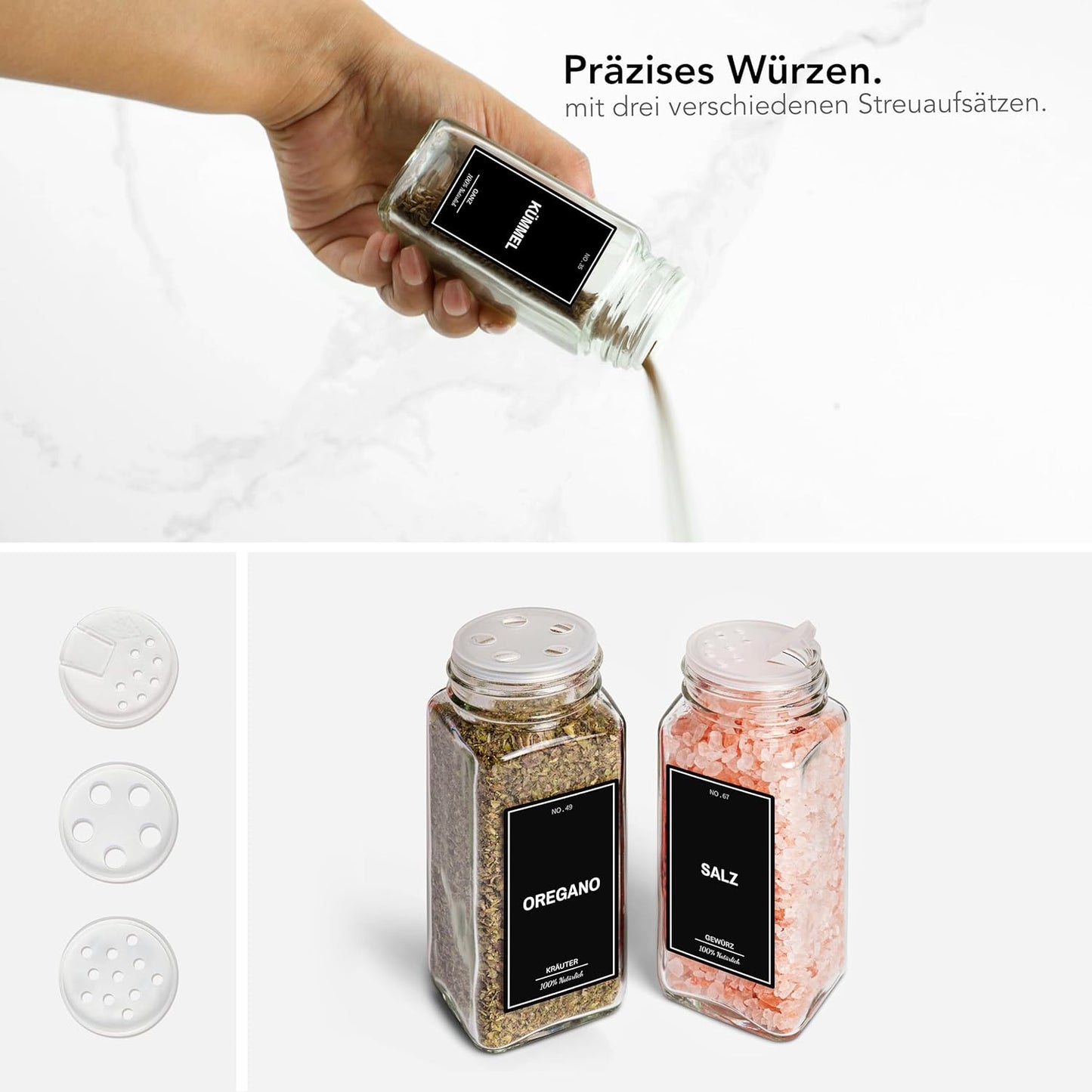 Gewürzgläser Set, Obsidian Black