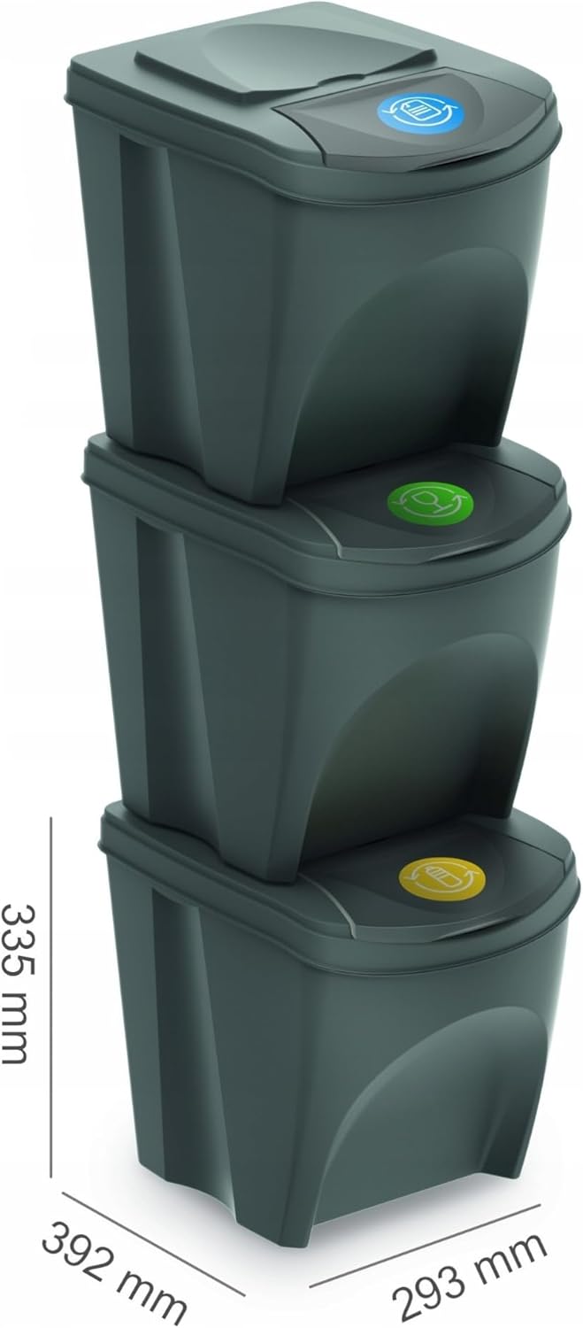 Sortibox Mülltrennsystem, Grau 39,2 x 29,3 x 33,5 cm