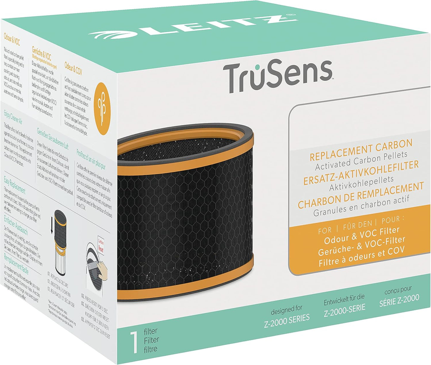 TruSens Ersatz-Aktivkohlefilter Z-2000/Z-2500, Z-2000 bis 35 m² / Geruch / Aktivkohlefilter