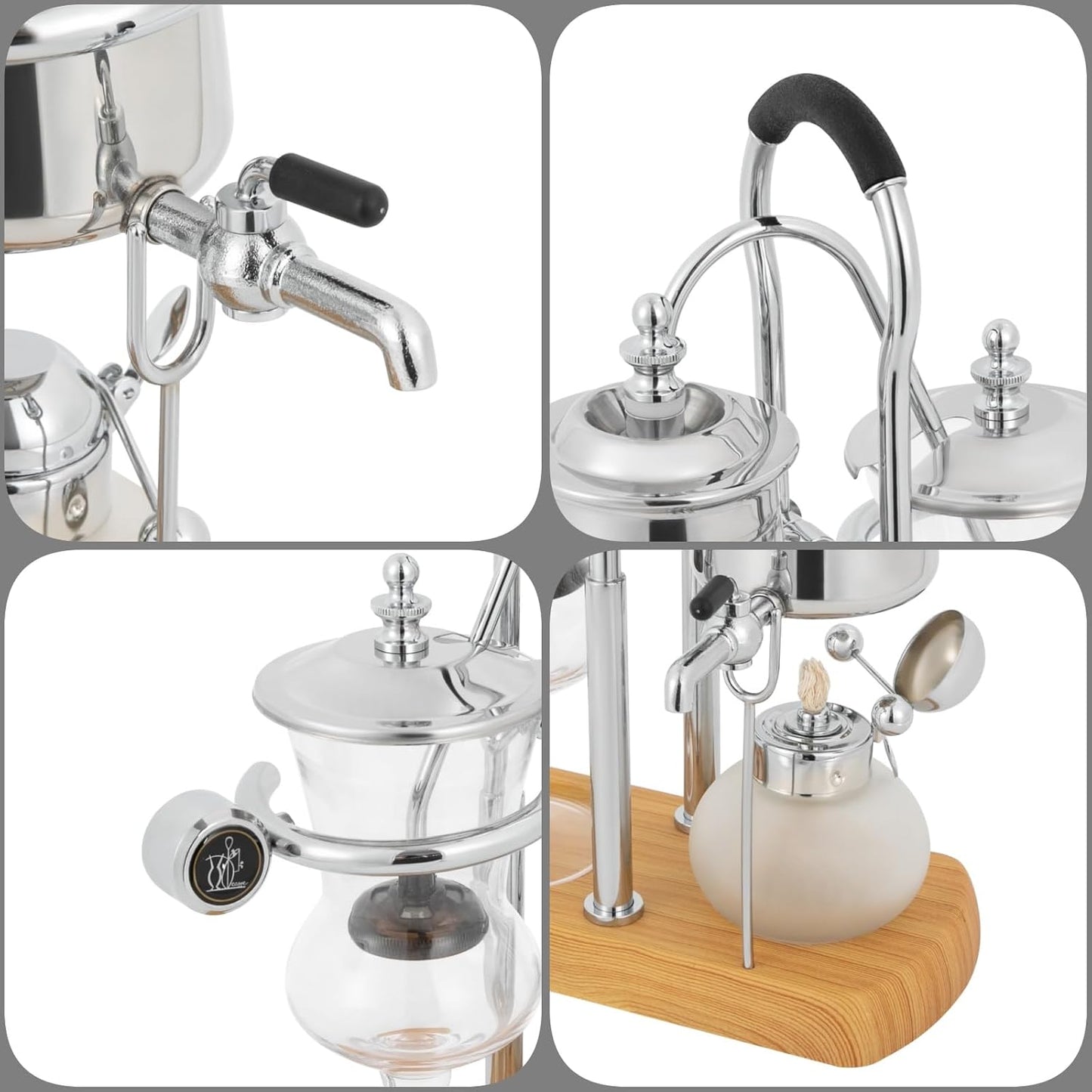 Vakuum-Kaffeebereiter Siphon Balance, Silber