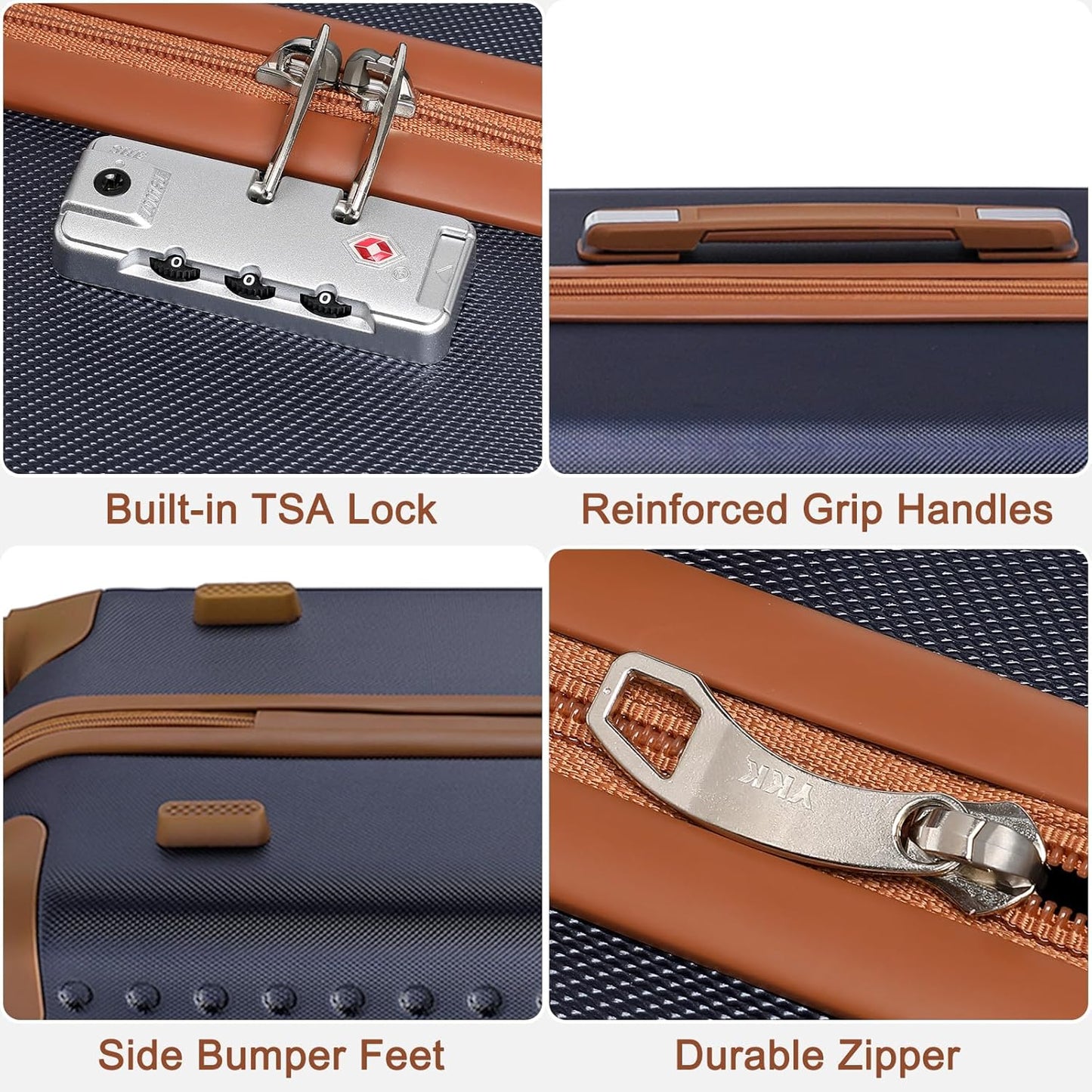 2-teiliges Handgepäckkoffer-Set mit Kosmetikkoffer, Blau 2-SET