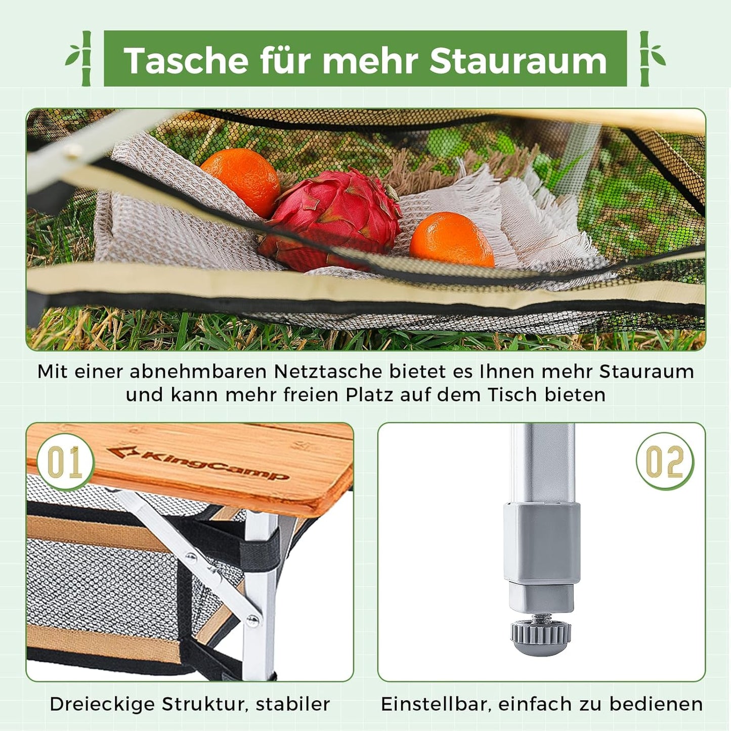 Höhenverstellbarer Klapptisch, 4 Taf./Gelb (100 × 65cm)/Nets