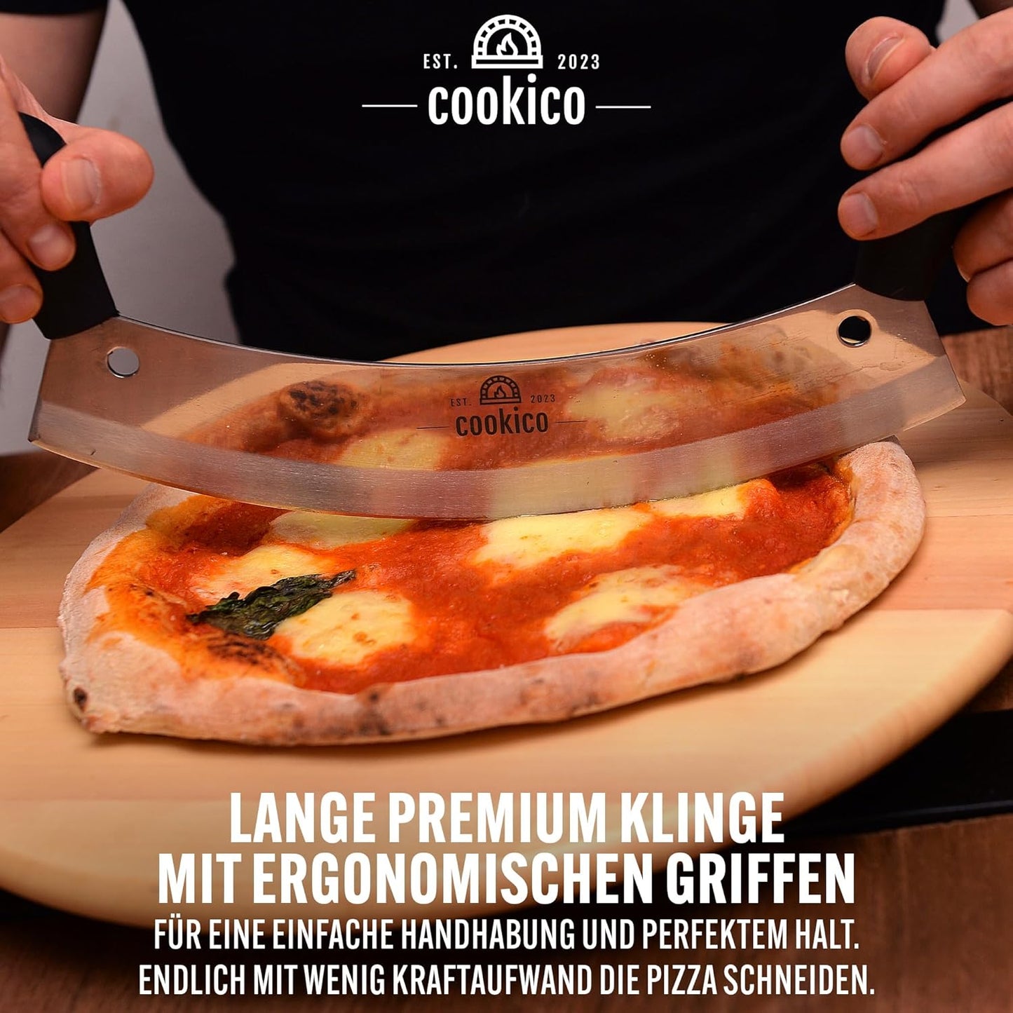 Pizzaschneider mit ergonomischen Handgriffen & Klingenschutz