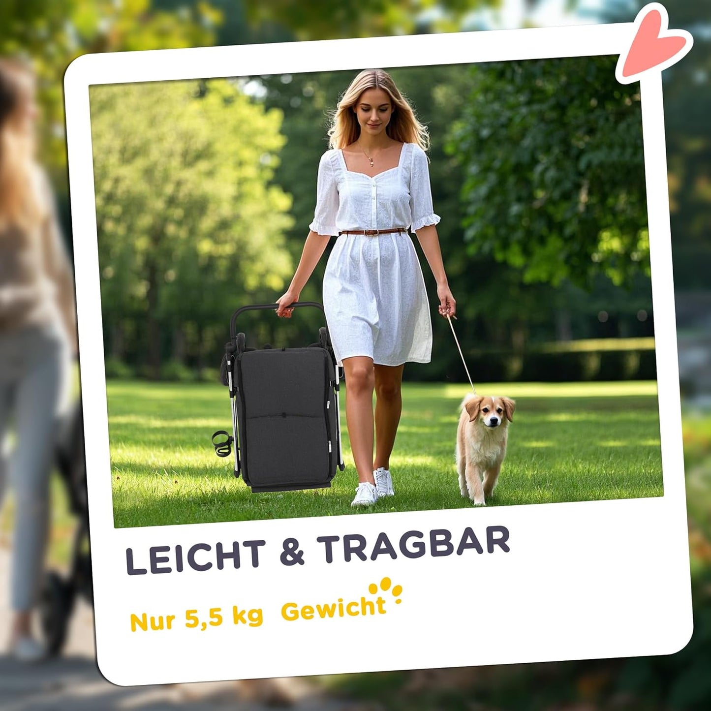 Klappbarer Hundewagen mit Kissen und Netzfenstern, Grau One Size