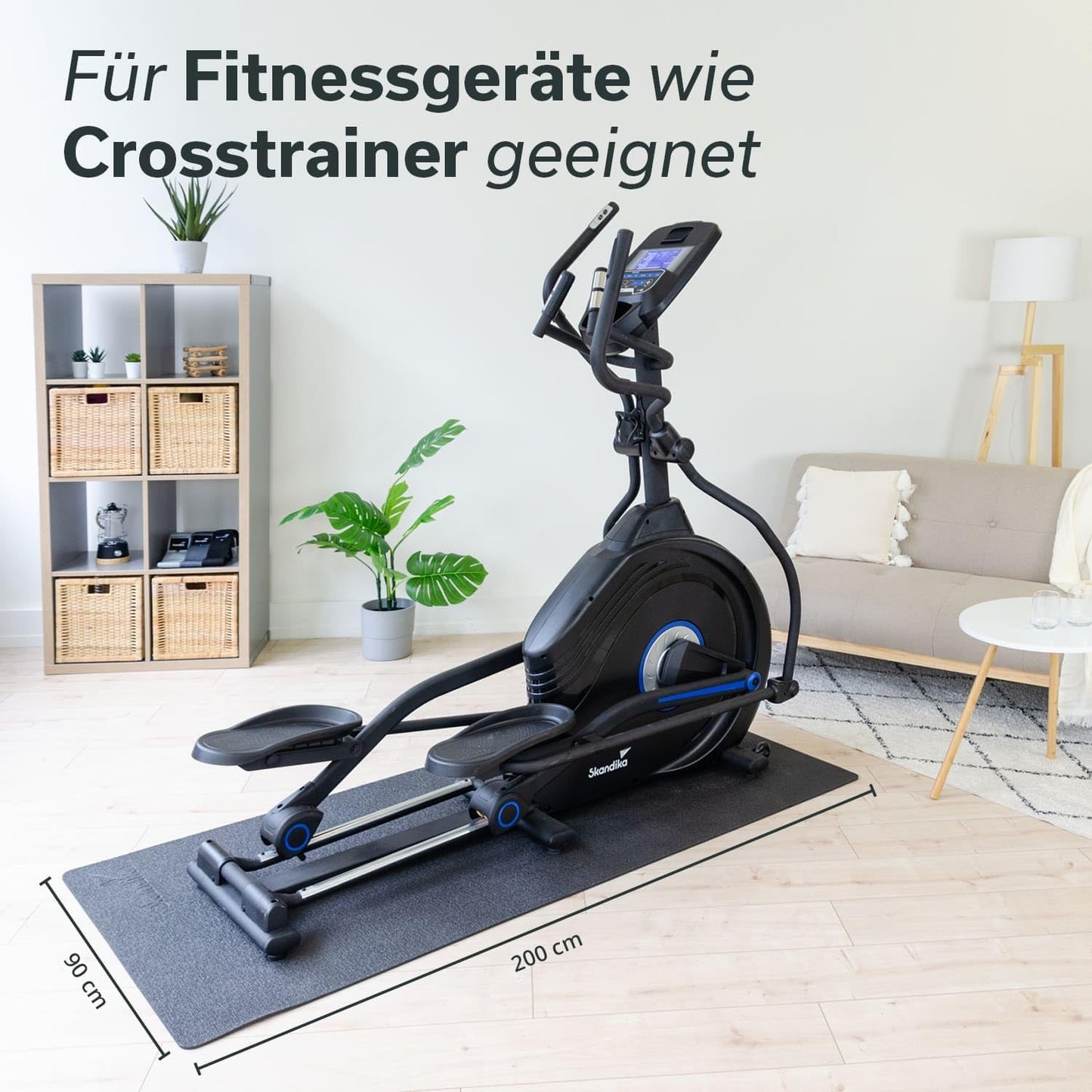 Bodenschutzmatte für Fitnessgeräte, 90 x 200 cm