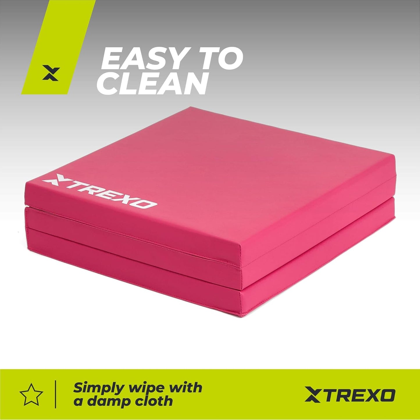 Faltbare Gymnastikmatte 180x60x5 cm, 3 Segmente, Rosa