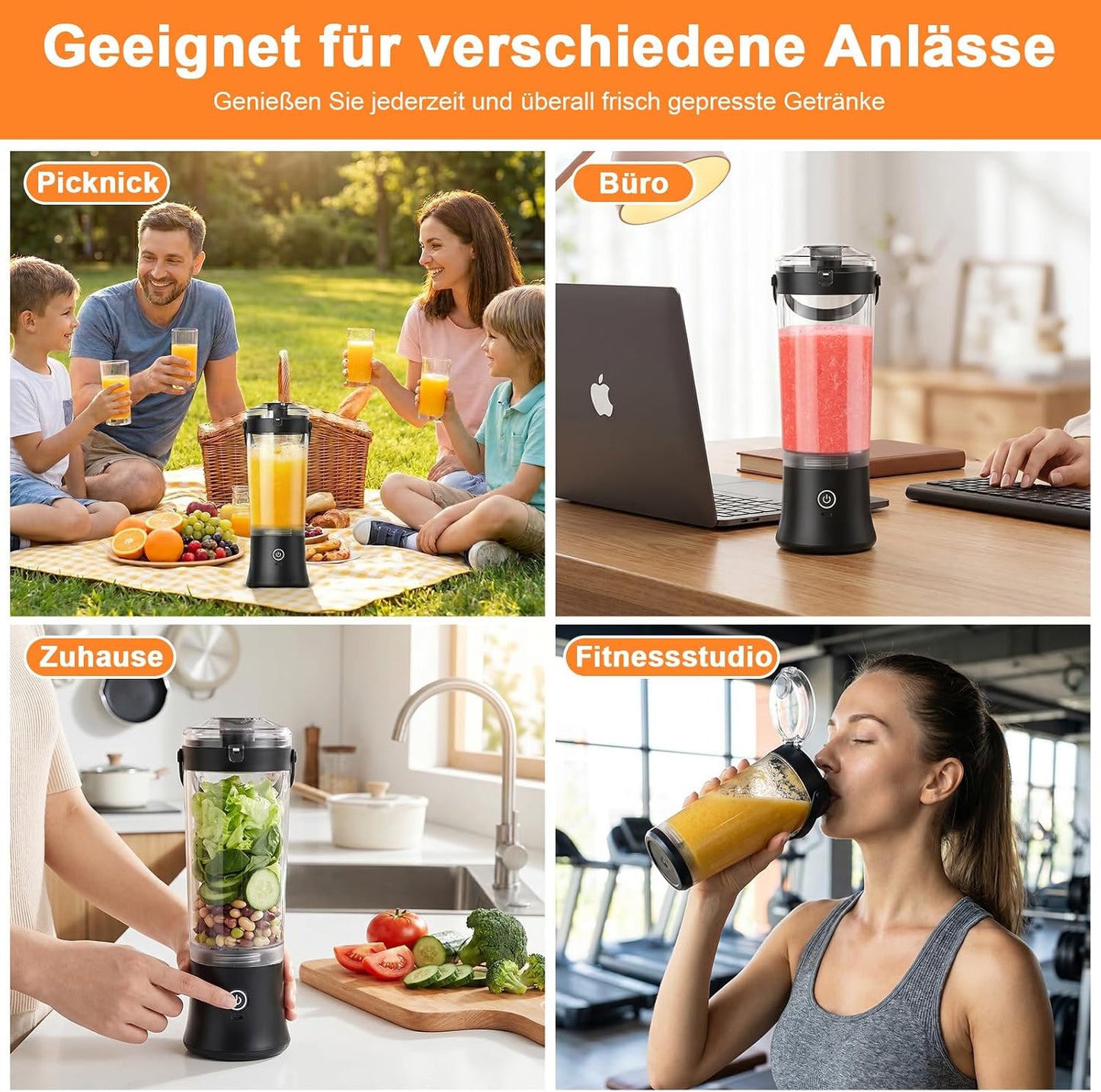 Tragbarer Mixer, Schwarz