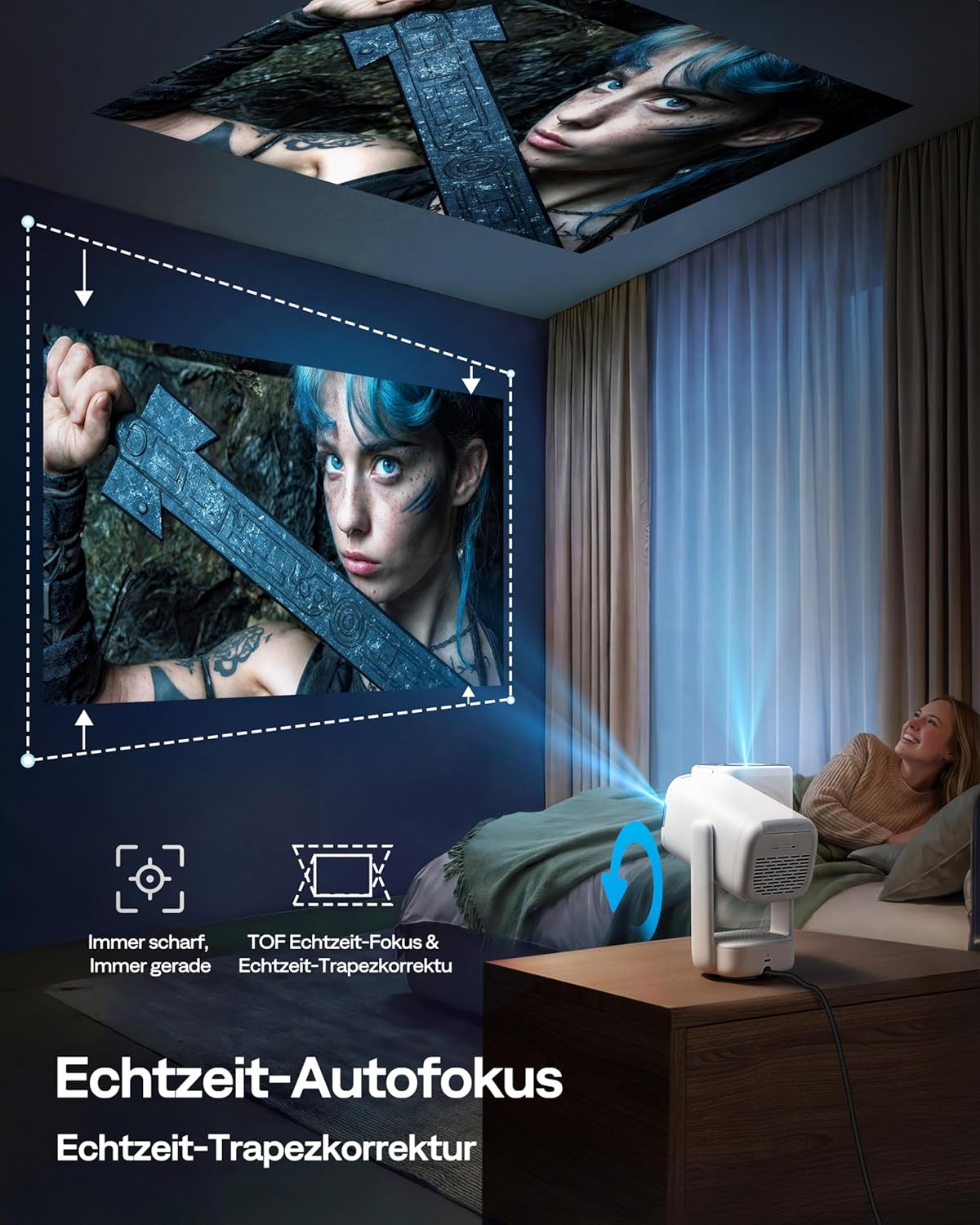 D1 air Smart Beamer mit Apps & 4K-Unterstützung, Weiss