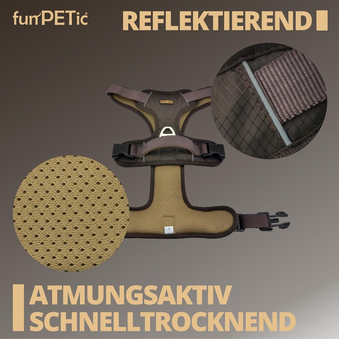 Anti-Zug Hundegeschirr - Essential, Braun M