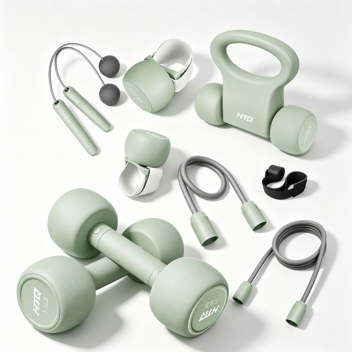 Fitnessgeräte-Set für Zuhause & Krafttraining, GrünA L