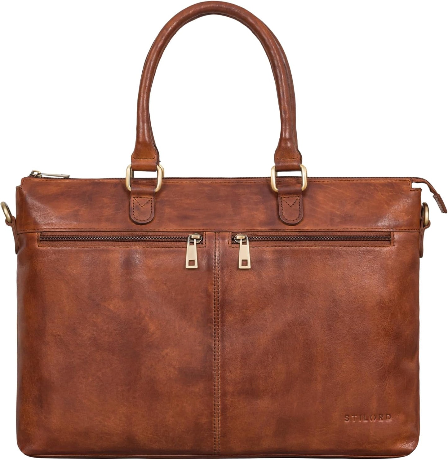 Business Vintage Laptoptasche Bailey, L Brandy - Cognac