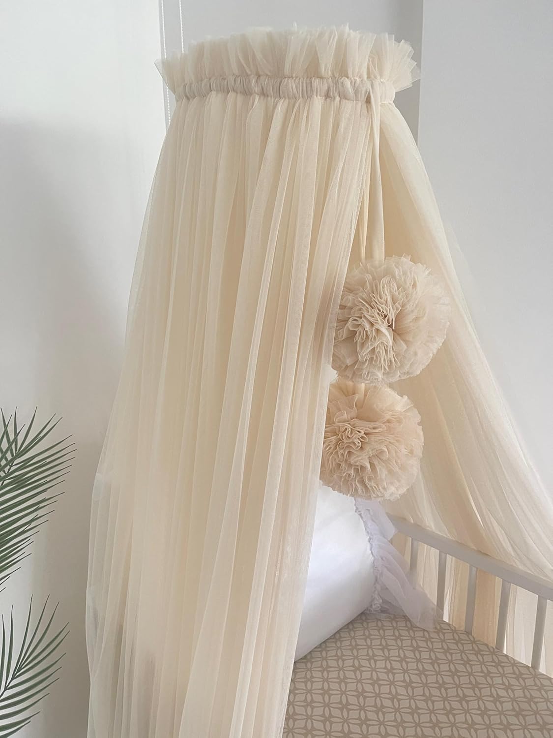 Betthimmel für Babybett, Hellbeige